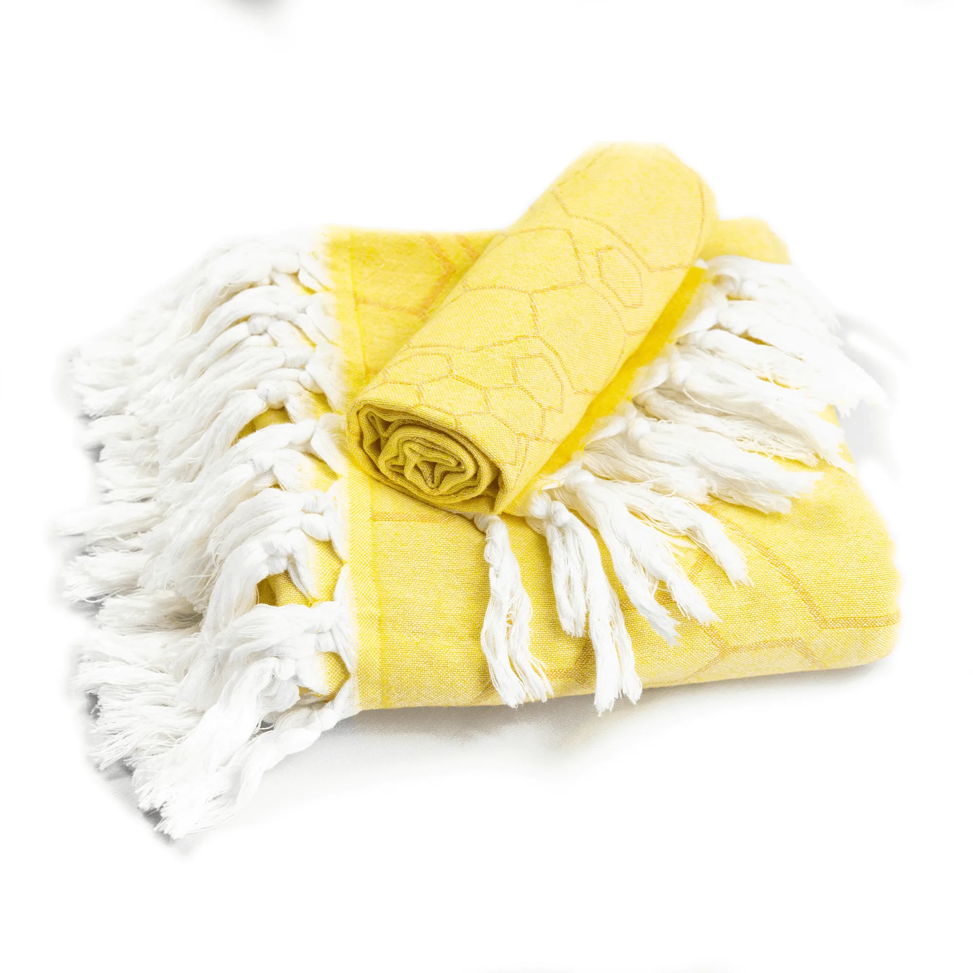 Turkish Cotton Towel Set / Honeycomb in Yellow   Orange