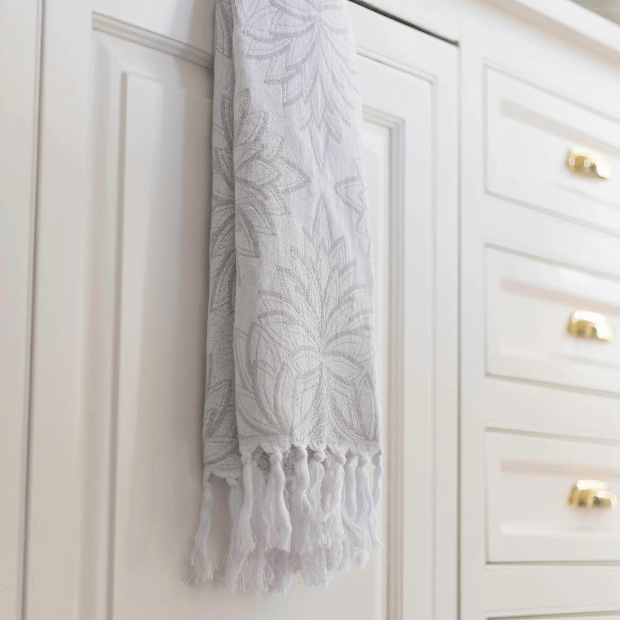 Turkish Cotton Towel Set / Horona in Grey   White