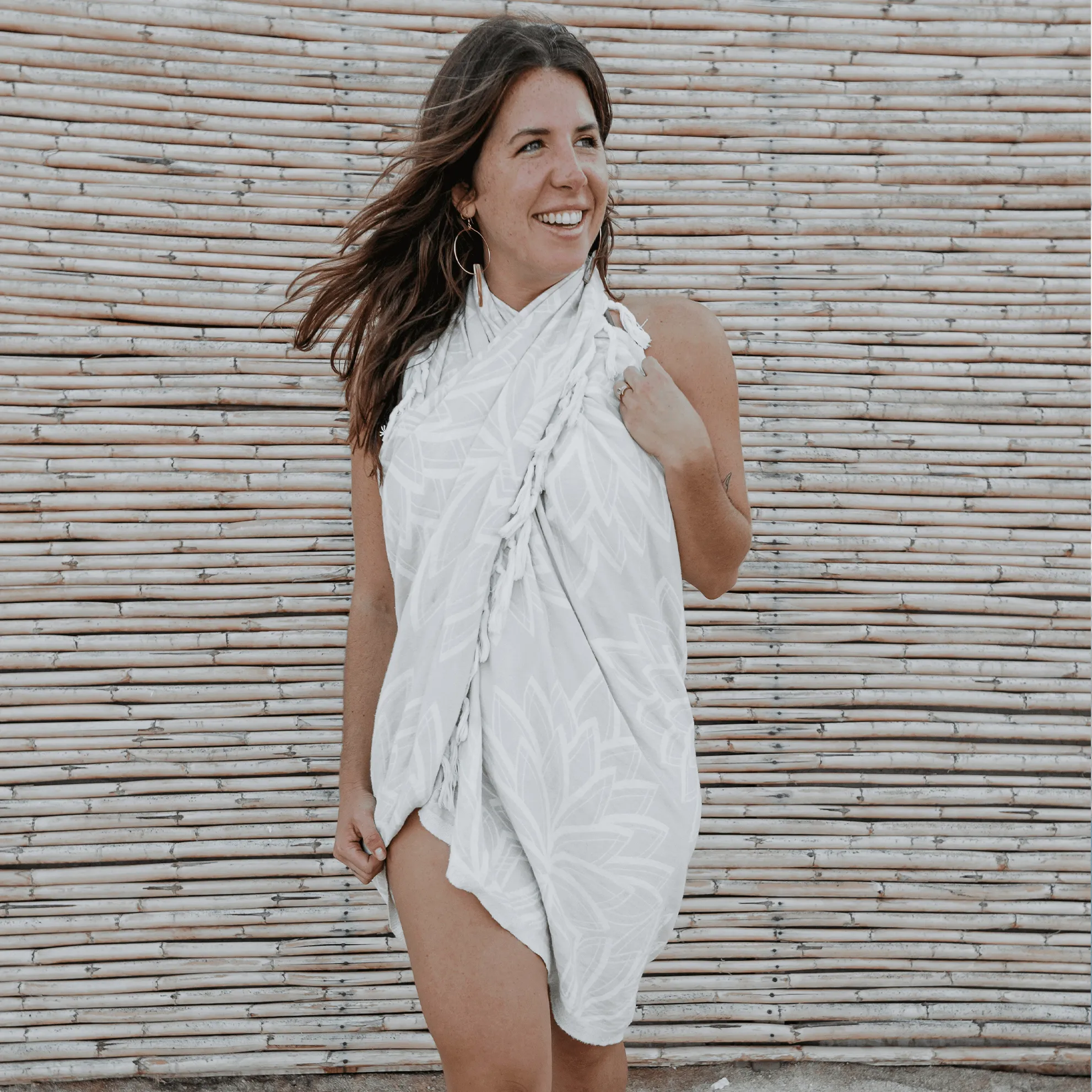Turkish Cotton Towel Set / Horona in Grey   White