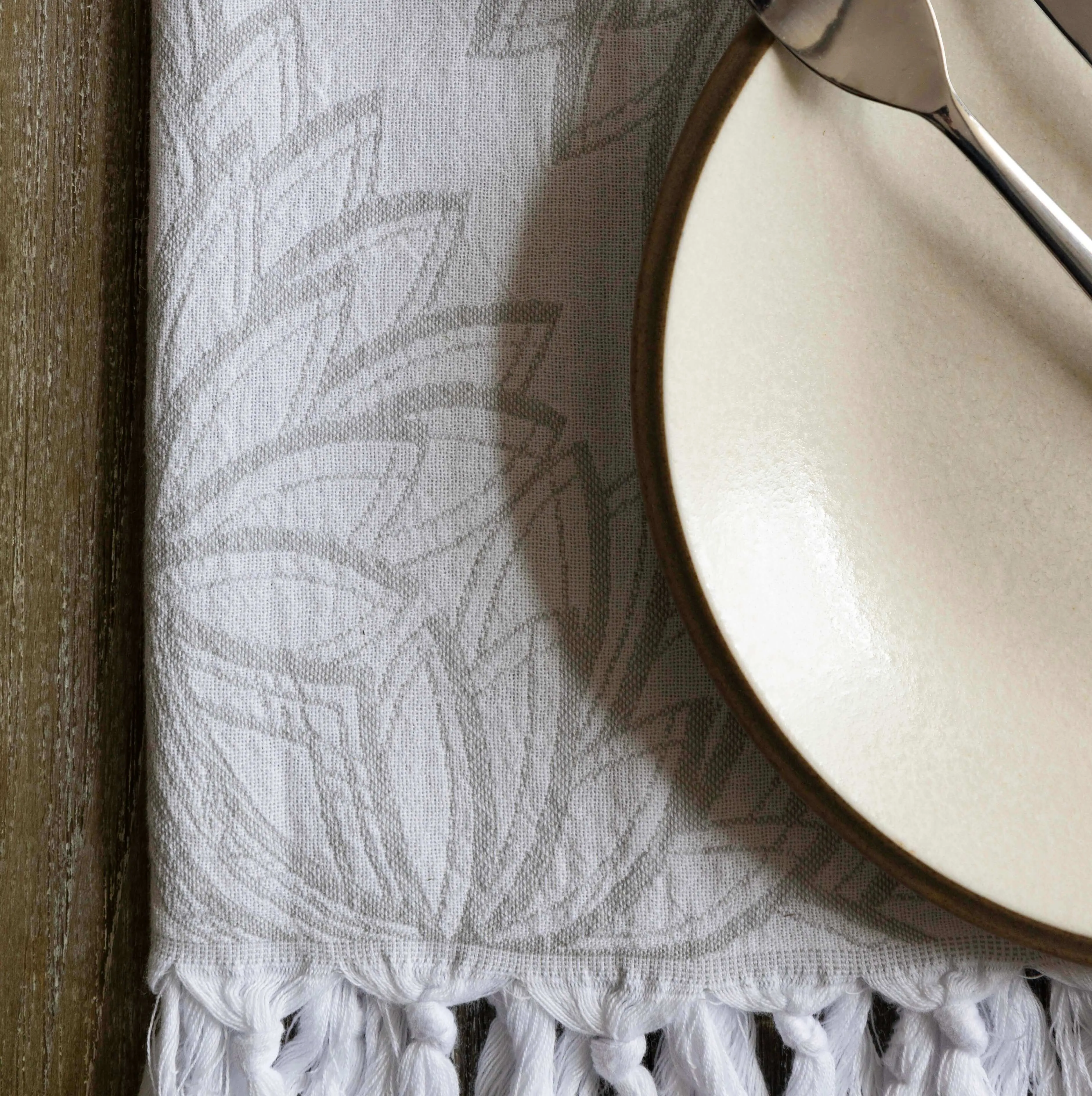 Turkish Cotton Towel Set / Horona in Grey   White