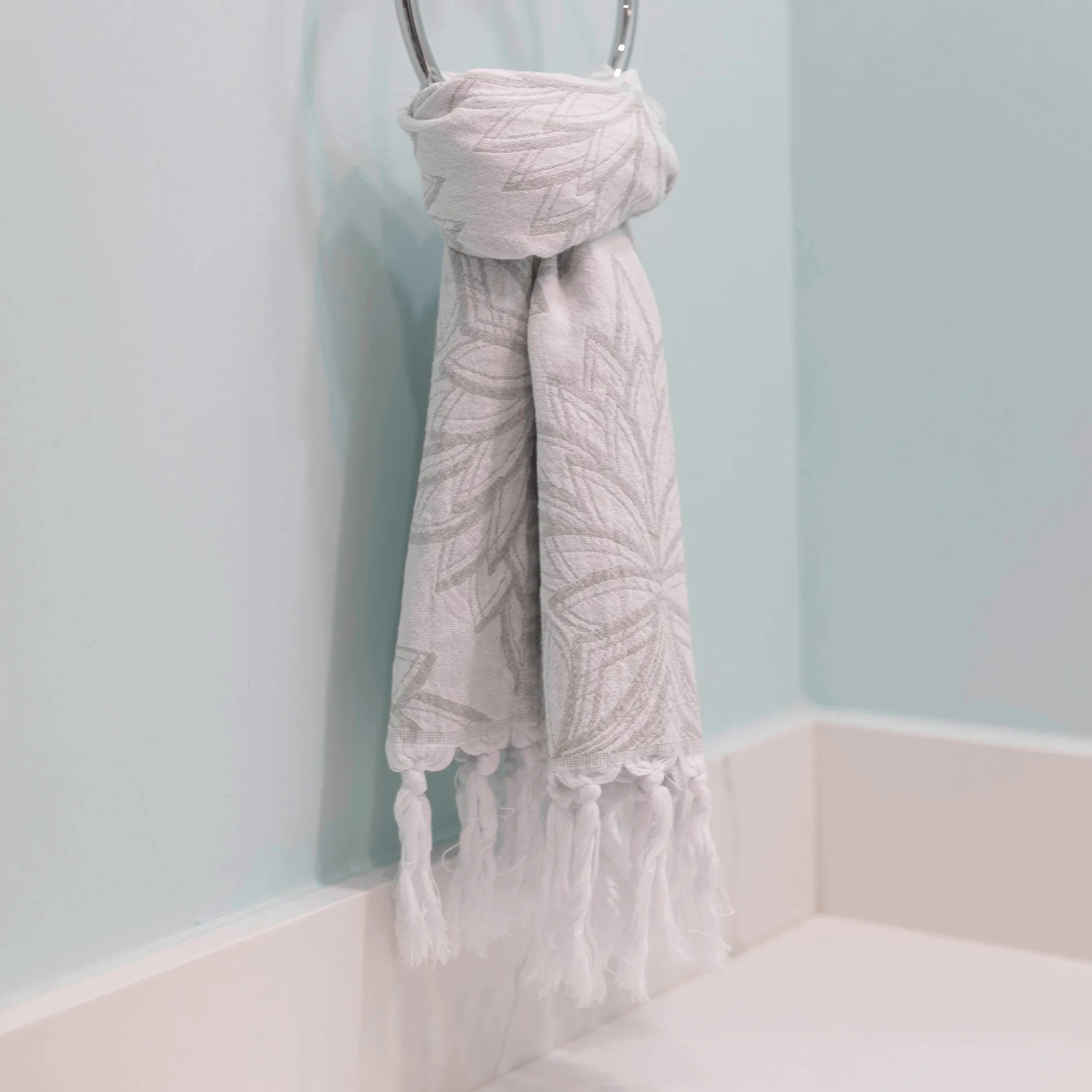 Turkish Cotton Towel Set / Horona in Grey   White