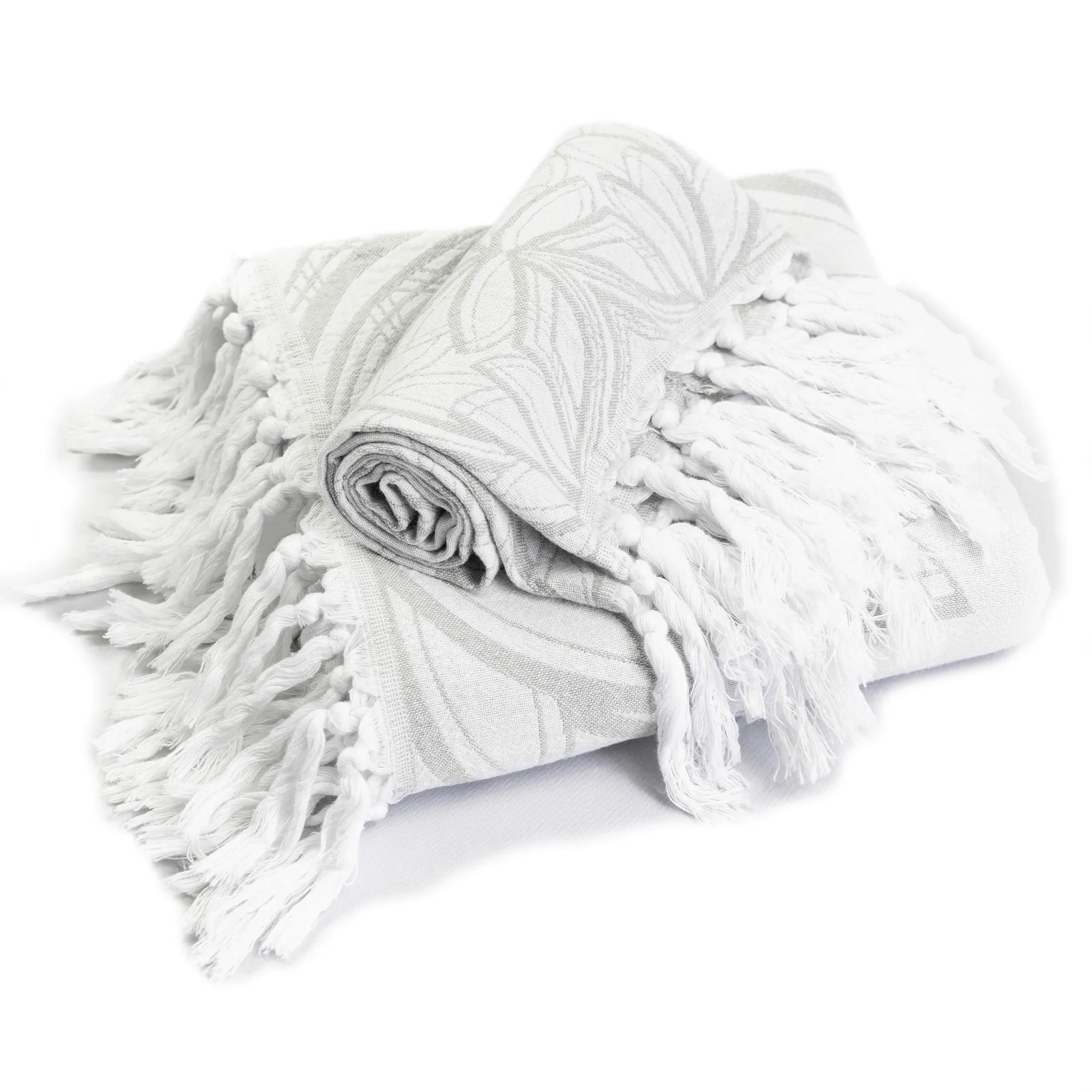 Turkish Cotton Towel Set / Horona in Grey   White