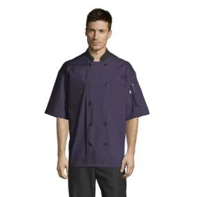 Uncommon Threads Havana Chef Coat W/Mesh Back XL Eggplant Unisex 65/35% Poly/Cotton Poplin
