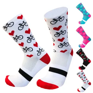 Unisex Heart Design Cycling Socks