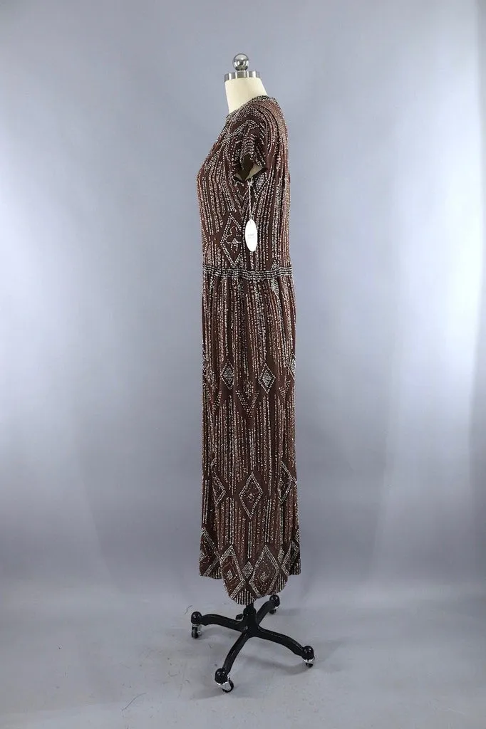 Vintage Pauline Trigere Glittered Formal Gown