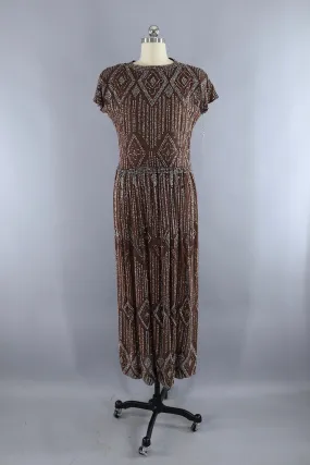 Vintage Pauline Trigere Glittered Formal Gown