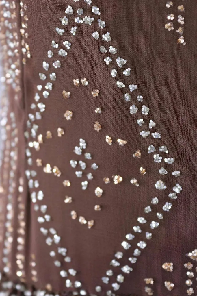 Vintage Pauline Trigere Glittered Formal Gown